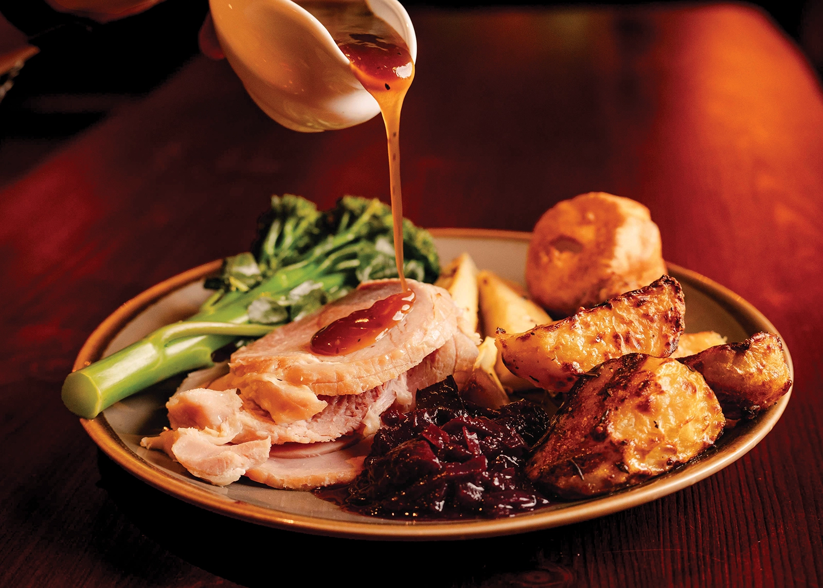 Full Sunday Roast with Bottomless Gravy and Roasties