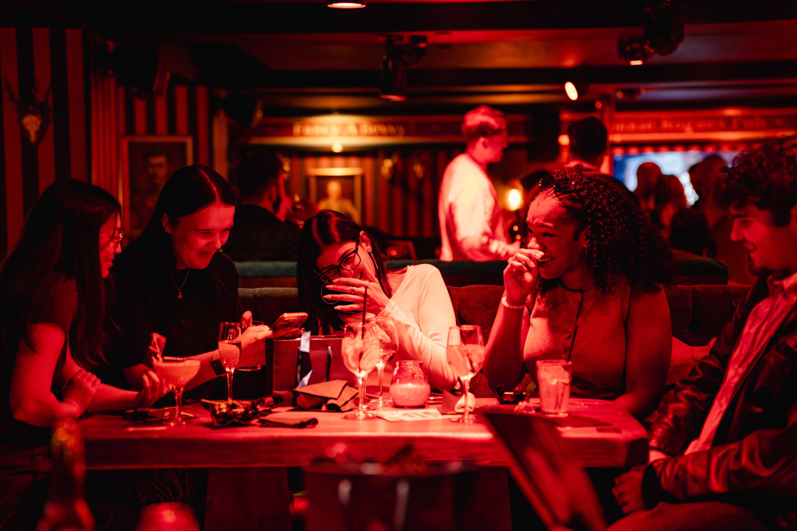 Late night christmas party pub