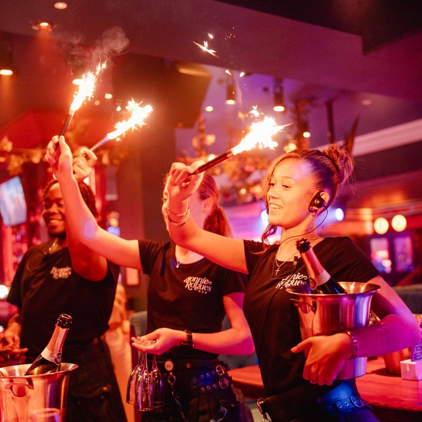 Prosecco and Champagne bottle service at Bonnie Rogues Swansea